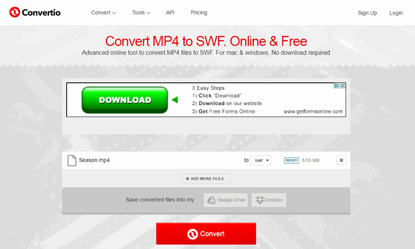 convert swf to mp4 linux